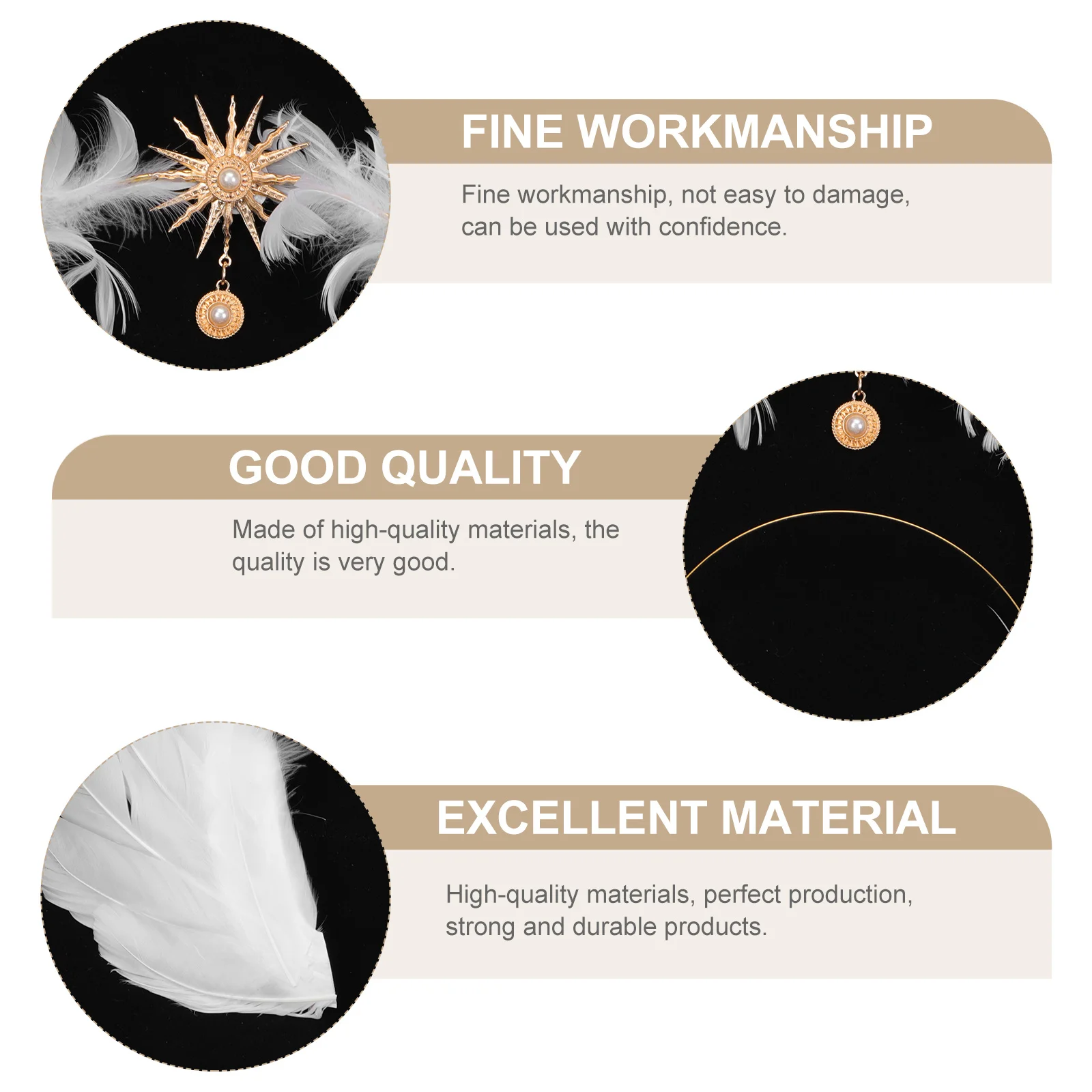 

1pc Wings Headband Retro Plume Hair Accessory For Bridal Wedding Party Girl Headdress Decor Metal Vintage Style