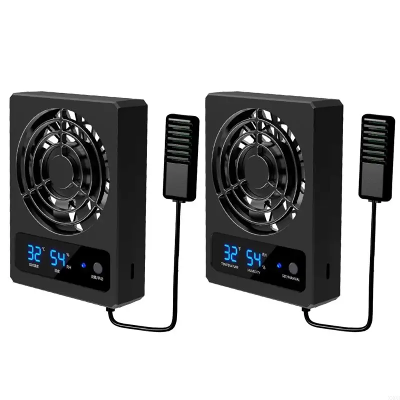 

XX9B Terrariums Ventilator Cooling Fan Reptiles Tanks Hangable Air Coolers Automatic Terrariums Chiller Temperature Control Fan