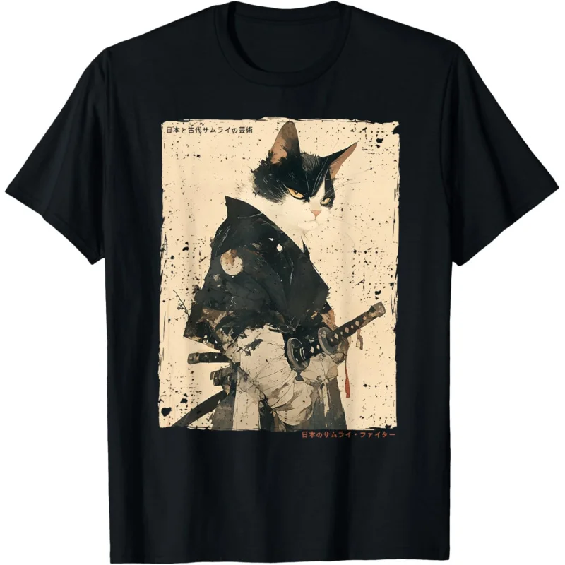 

Samurai Cat warrior ukiyo ink artwork cruel T-shirt