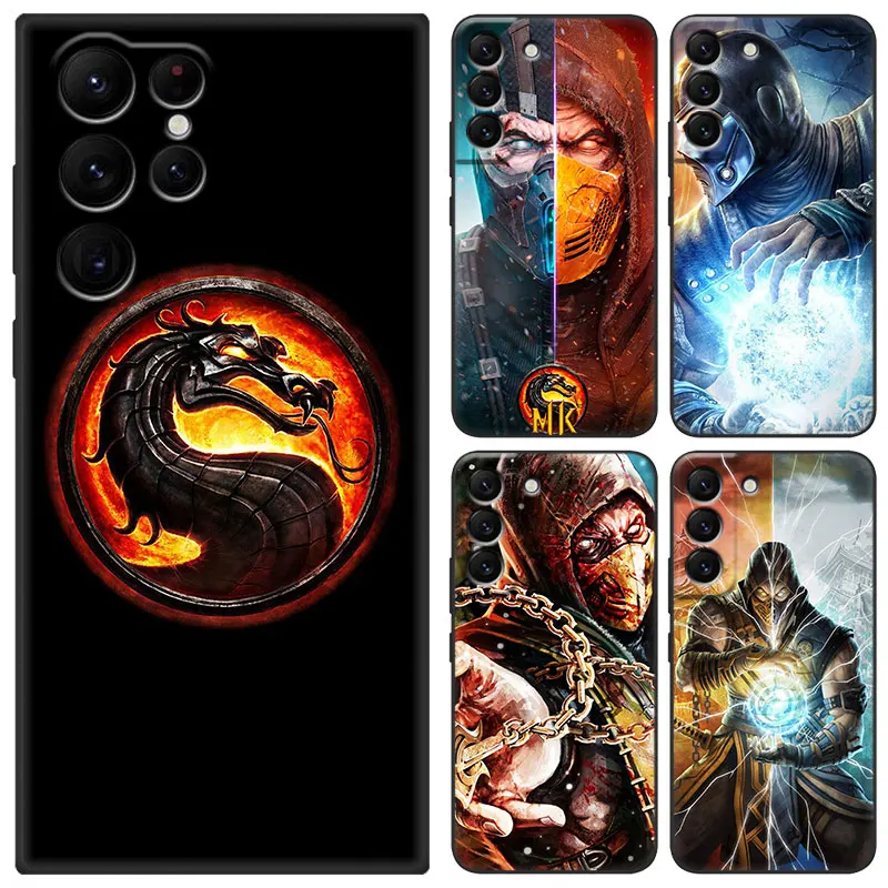 Game Mortal Kombat Black Phone Case For Samsung Galaxy S23 Ultra S22 S21 Plus S20 FE A13 A14 A23 A24 A25 A33 A34 A52S A53 A54 5G