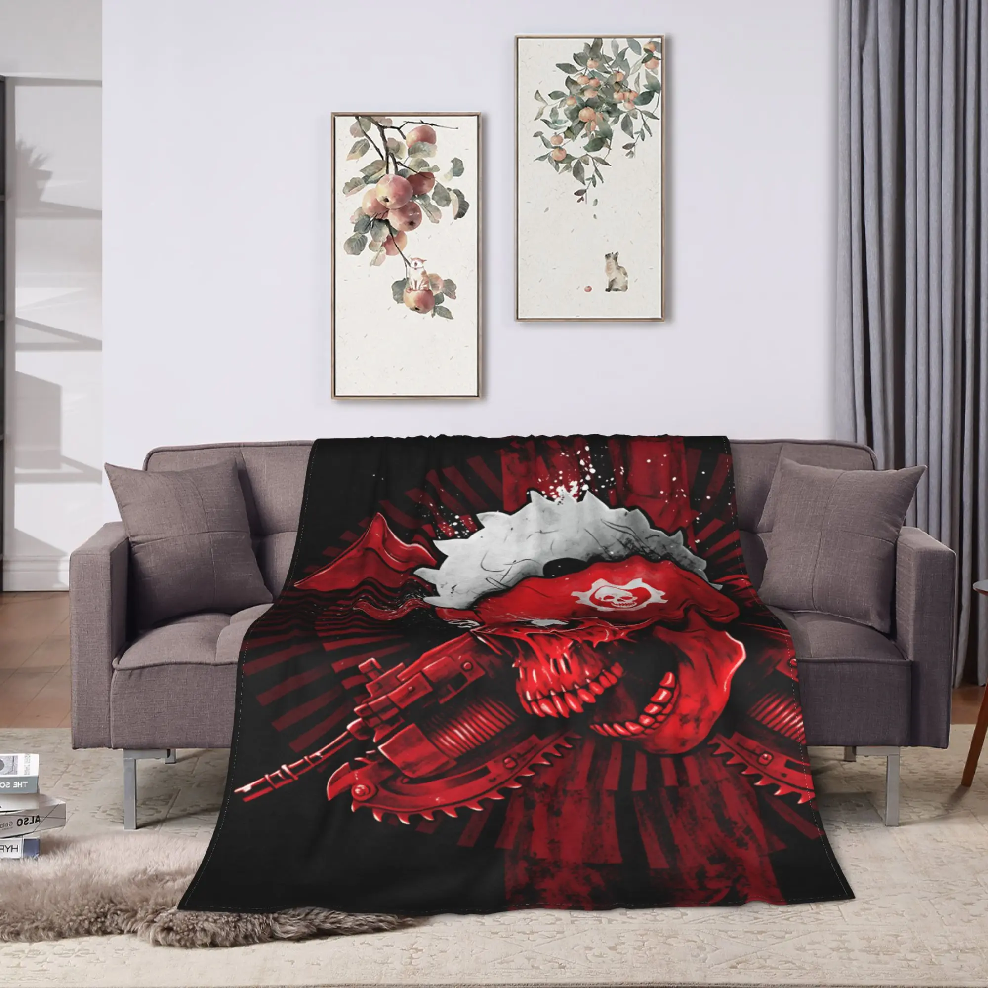 Soft Throw Blanket Travel Car G-Gears Of War Blankets  Flannel Bedspread For Living Room Funny Sofa Bed Cover
