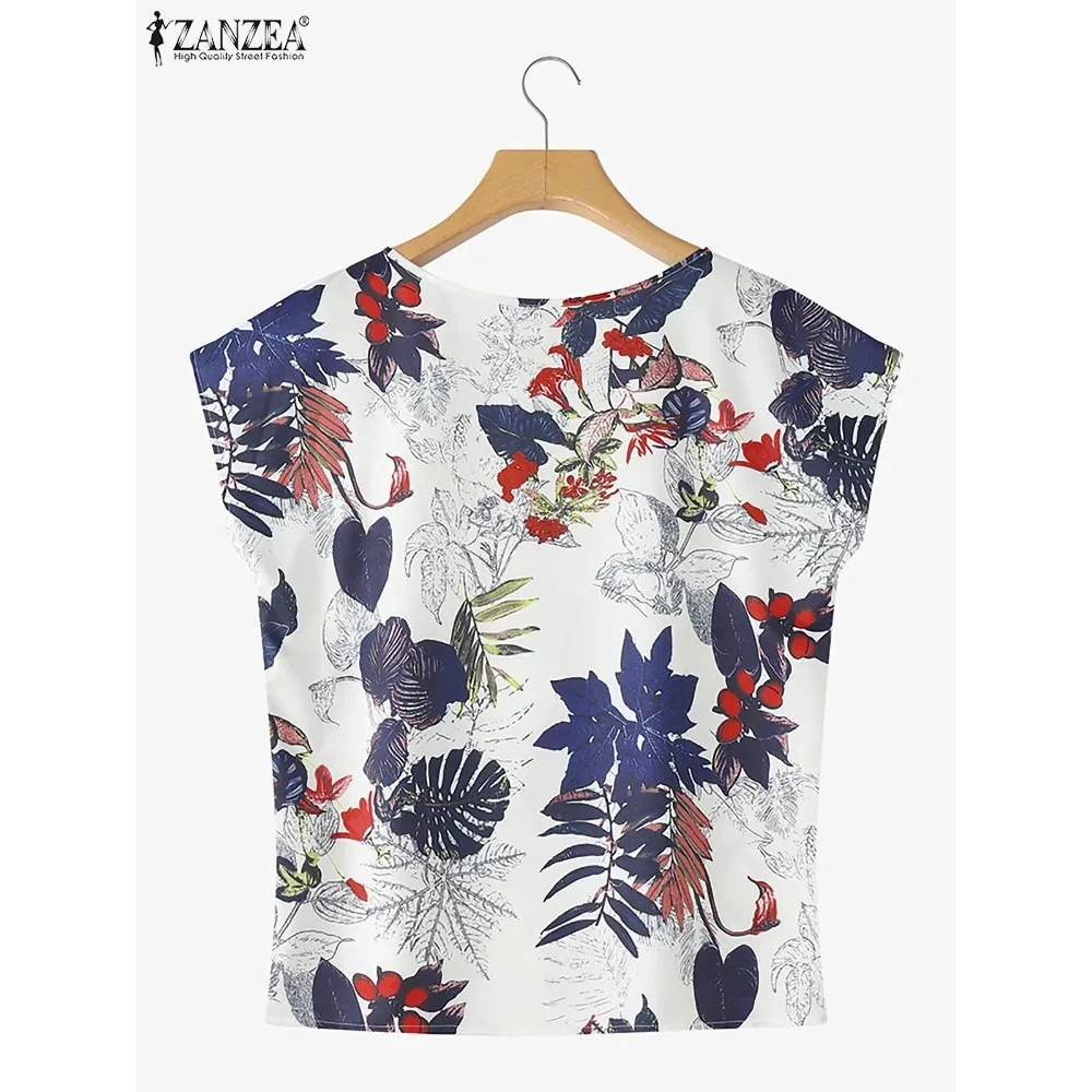 تي شيرت صيفي قصير الأكمام تي شيرت موضة النساء المطبوعة بلايز خمر بلوزات فضفاضة غير رسمية كبيرة الحجم Y2K ملابس الشارع