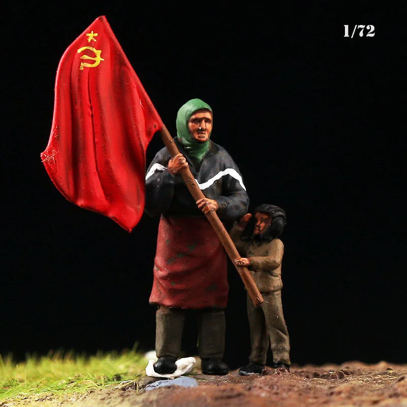 Model w skali 1:72 Czerwona Flaga Babcia Anna Miła Matka Pożegnaj się Syn Zabawka Armia Rosyjska Czerwony Tornister Dowódca DIY Scena Ekspozycyjna