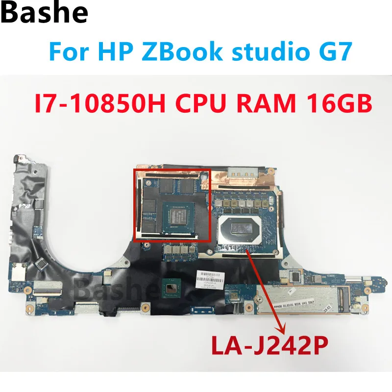 

FOR HP ZBook studio G7 Laptop motherboard M12876-601 LA-J242P With i7-10850H CPU 16GB RAM T1000 4GB Fully tested and works