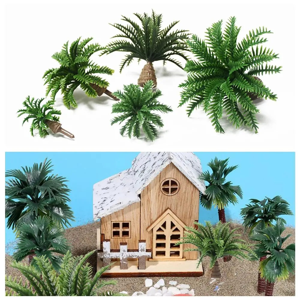Sand Table Scene Micro Landscape Ho Train Layout Plastic Tree Coconut Tree Model Mini Cocoa Palm Model Micro Landscape