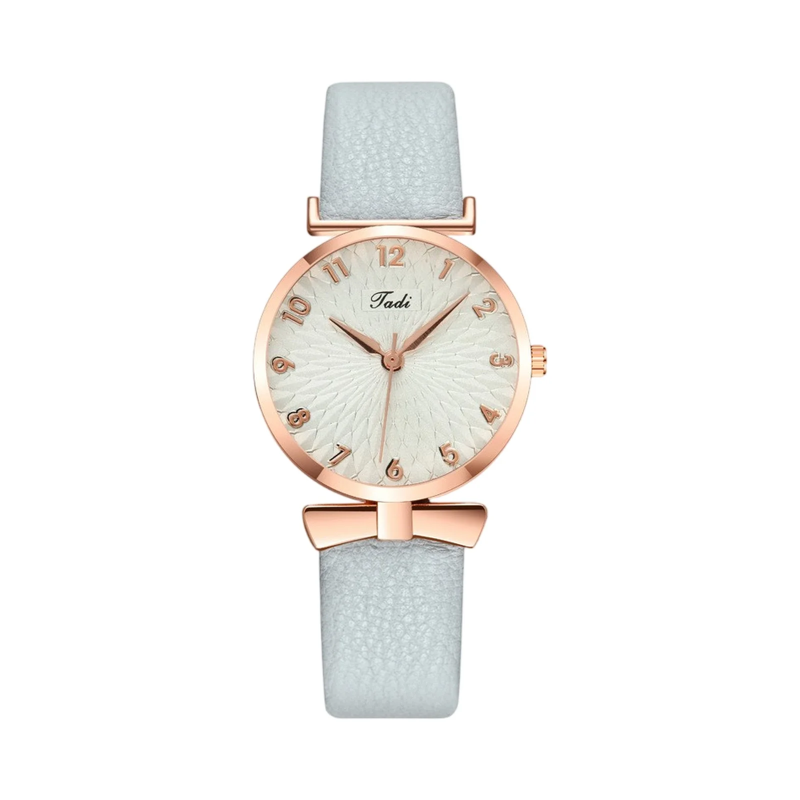 ساعة نسائية عصرية شعبية كاجوال بنمط دائري بحزام جلدي ساعة كوارتز أنيقة بمزاج أنثى ديكور الأعمال اليومية #3
