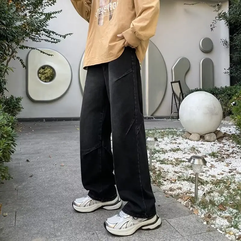 

Свободные прямые джинсы мужские большие размеры осень зима High Street Faion брендовые повседневные американские длинные брюки