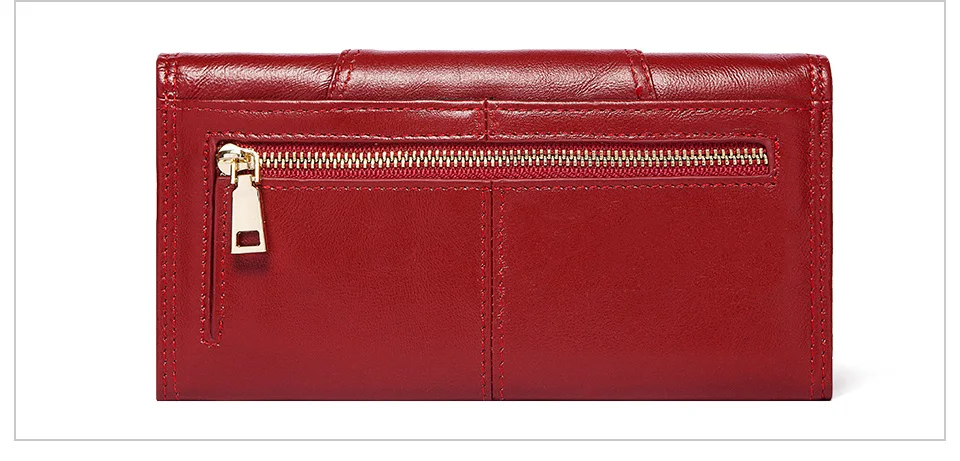 KAVIS 100% Echtes Leder Frauen Geldbörsen Lange Mit Handy Halter Weibliche Handliche Brieftasche Für Mädchen Dame Geld Tasche – Detail 12