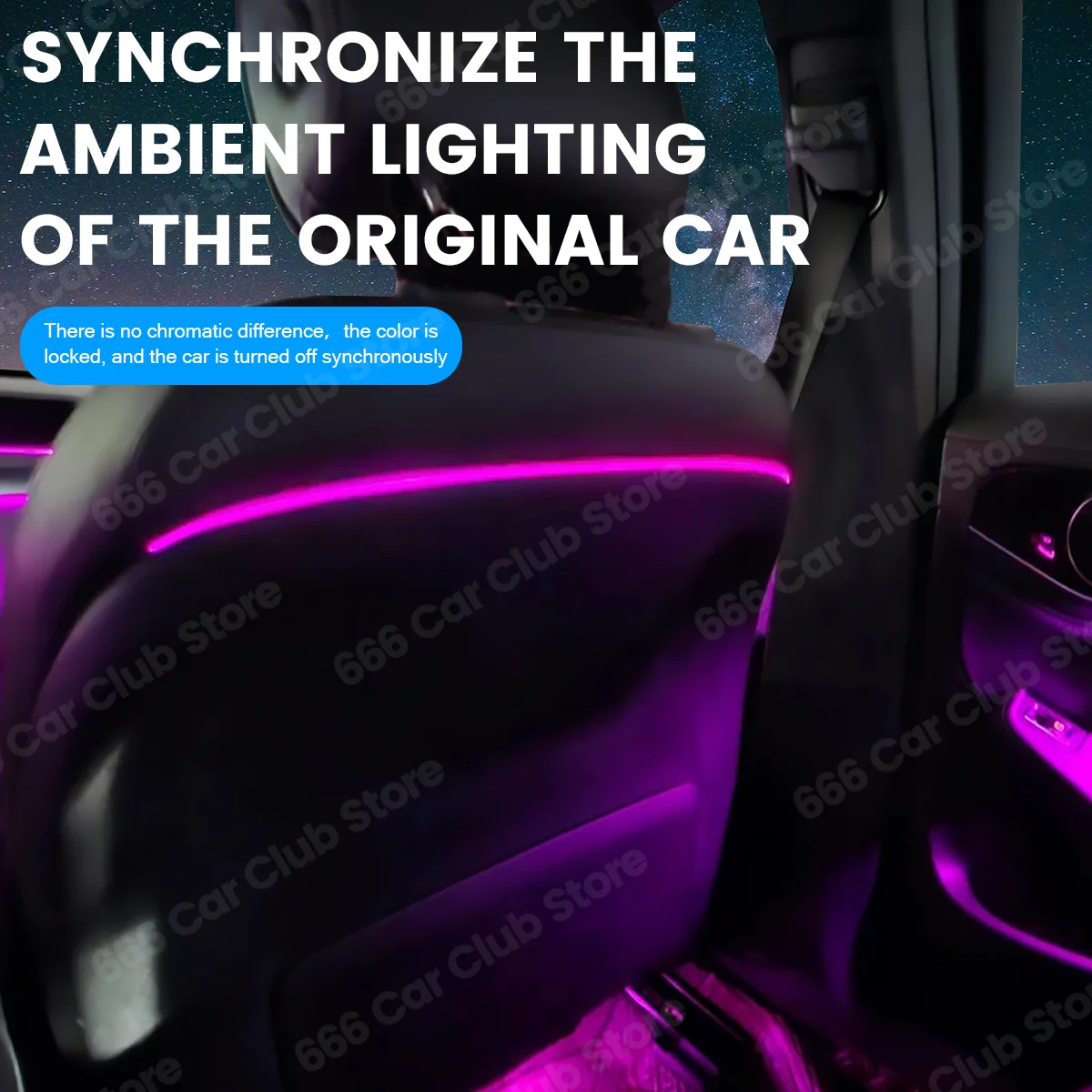 

3/64Colors LED Seat Back Lamp Backrest Decorative lights For For Mercedes Benz C-Class W205 W206 GLC X253 X254 W213 W177 CLA GLB