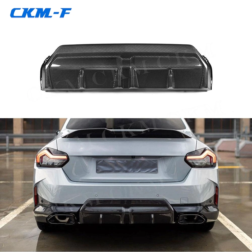 

Комплект заднего бампера из настоящего углеродного волокна для BMW 2 серии G42 M235i M240i Coupe 2022 + диффузор заднего бампера, защита подбородка