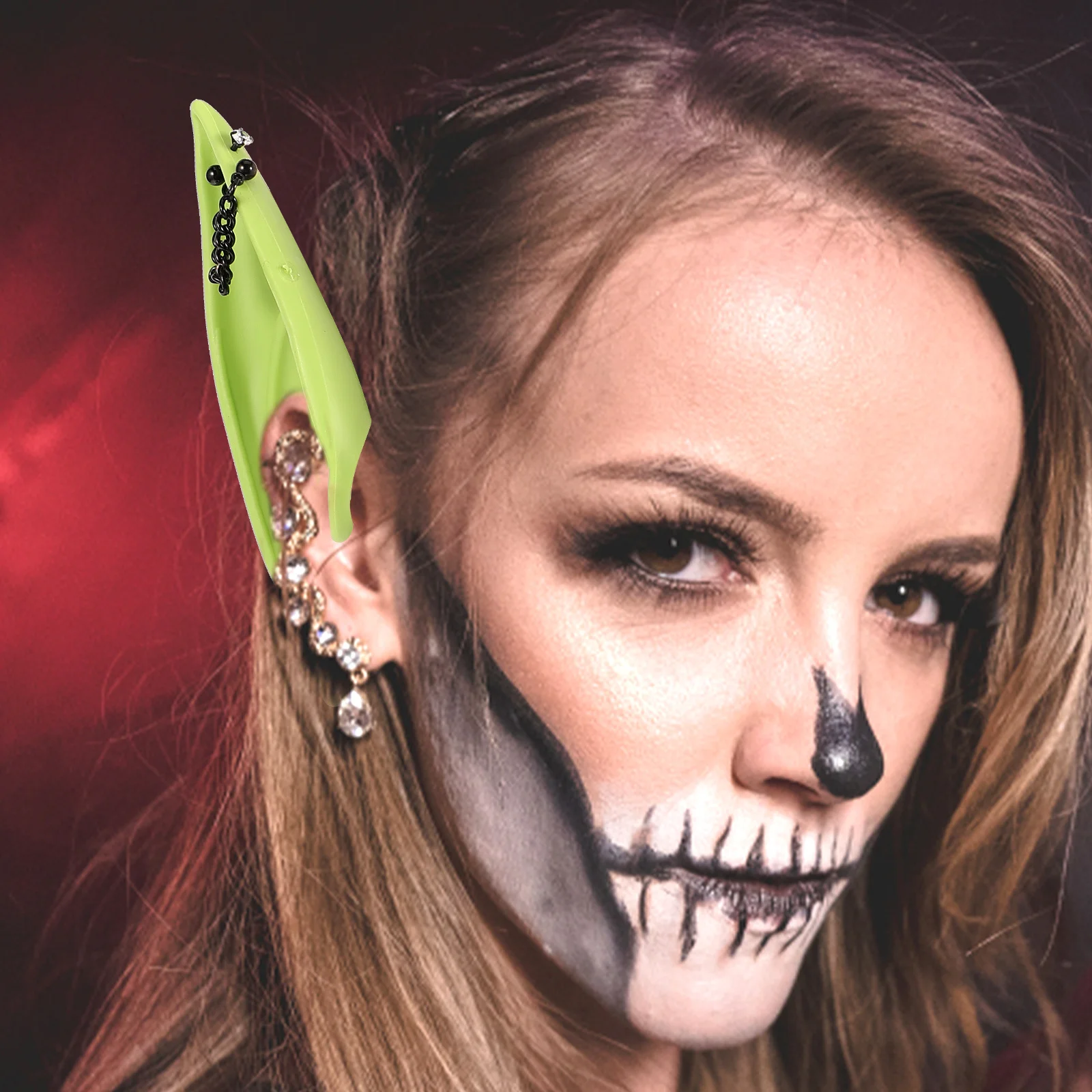 

1 Pair Fruit Green Ears Lightweight Comfortable Fairy Ear Props For Party Cosplay Halloween Dress Up Decorative Accessories Ears