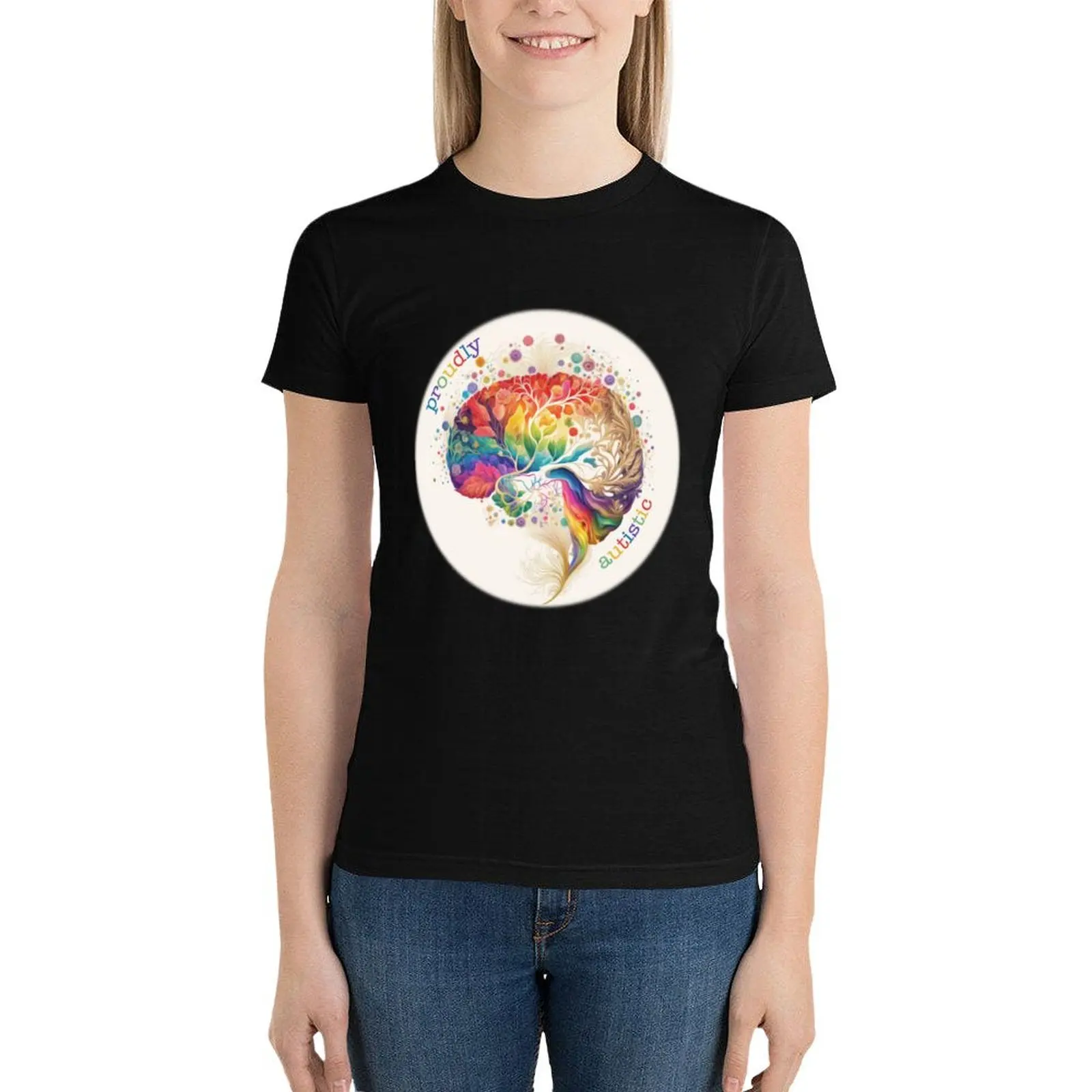 

Autistic pride T-Shirt kawaii clothes summer top rock and roll t shirts for Women