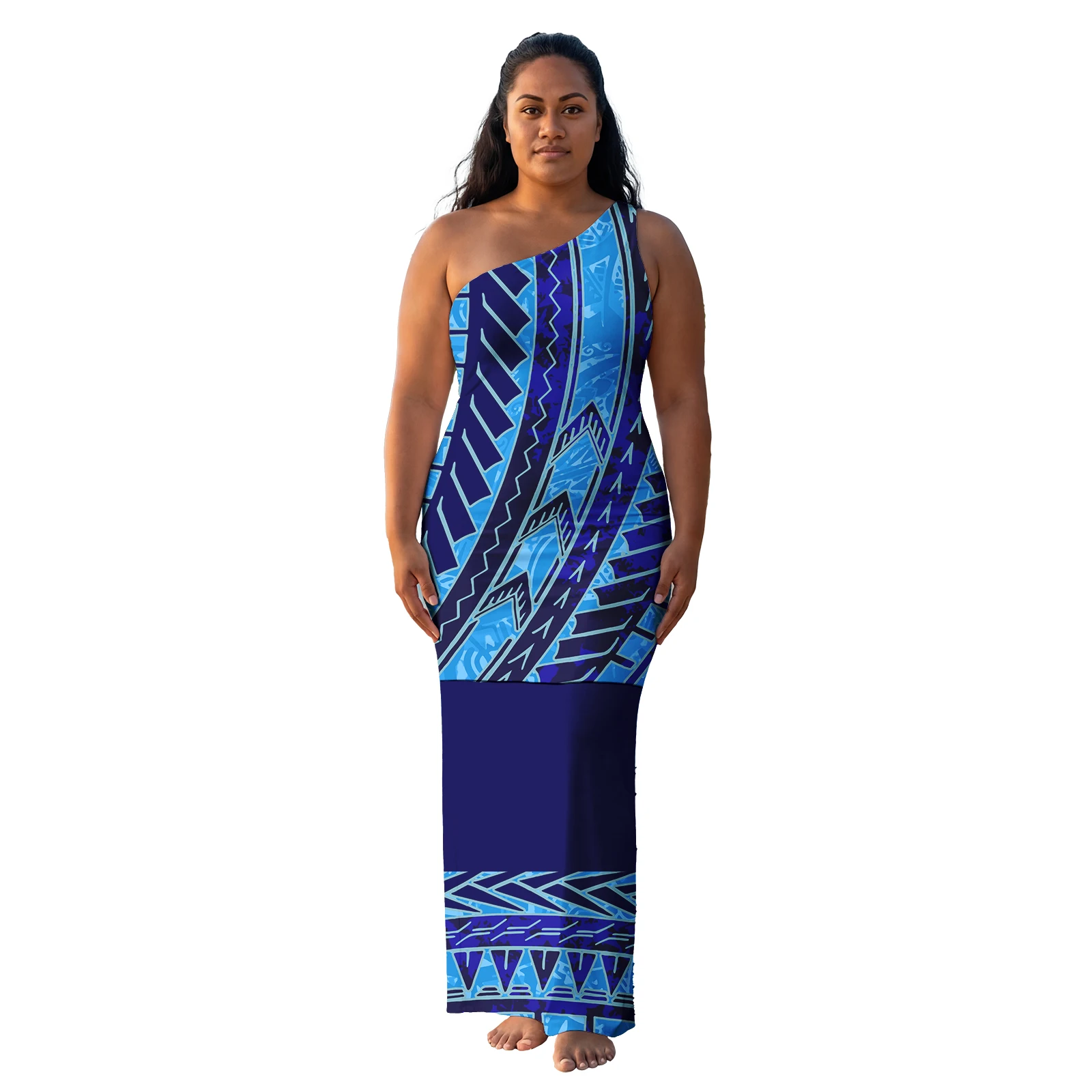 Custom Clothes Women Samoan Puletasi New Arrivals Polynesian Tribal Prom Puletasi Dress Hawaiian Print Beach Dress for Ladies