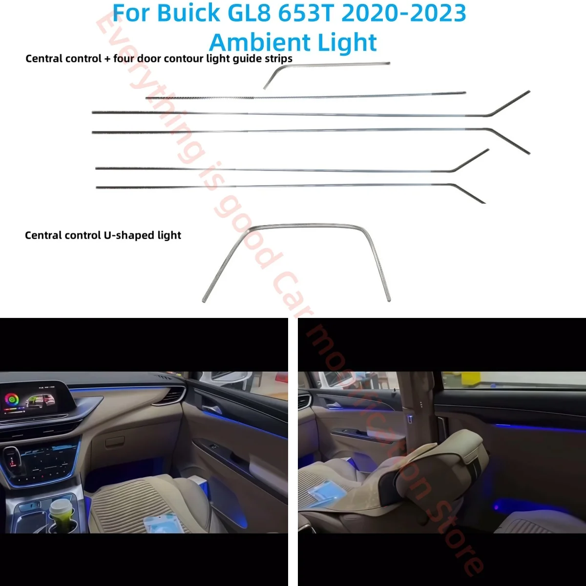 RHD For Buick GL8 653T 2020-2023 LED Atmosphere Lamp Car interior lighting upgrade car accessories Luminous horn ring Trim Strip