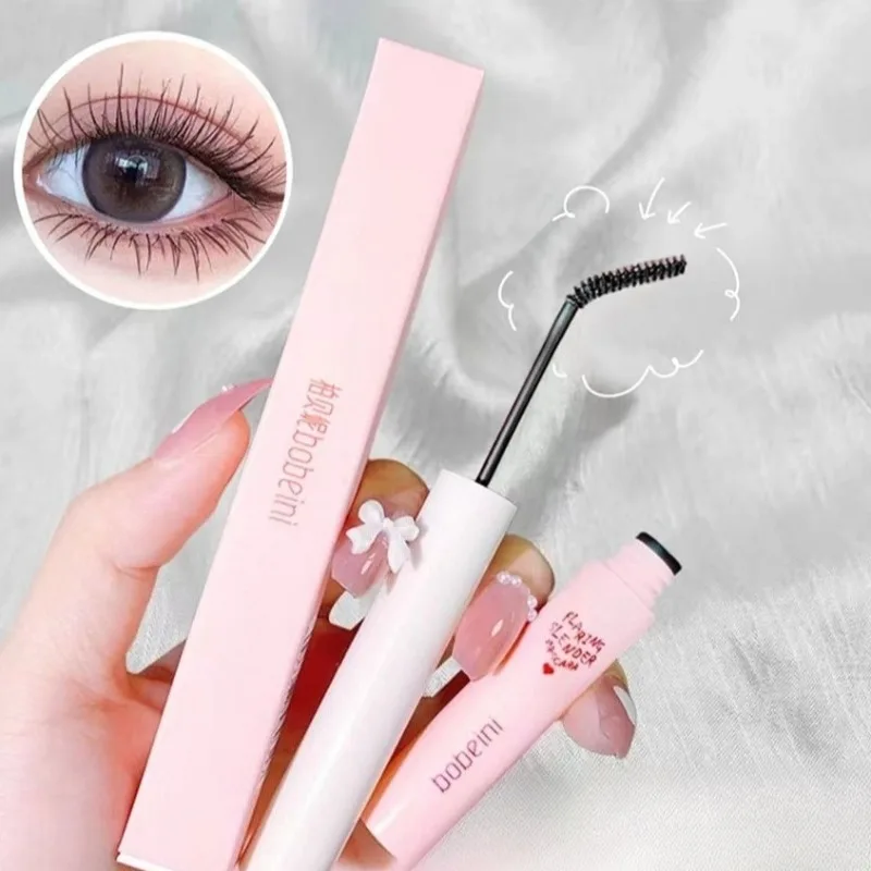 Ultra-Fine Brush Mascara Lasting Waterproof Silk Fiber Curling Lengthens Eyelashes Fast Dry Matte Brown Black Mascara Comestics