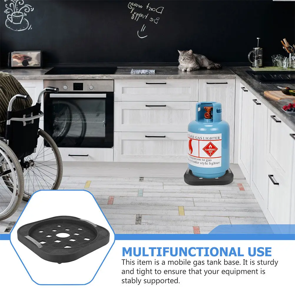 2Pcs Gas Tank Base Tray Round Thickened Reinforced Platform Movable Wheels Gas Cylinder Holder Heavy Duty Storage