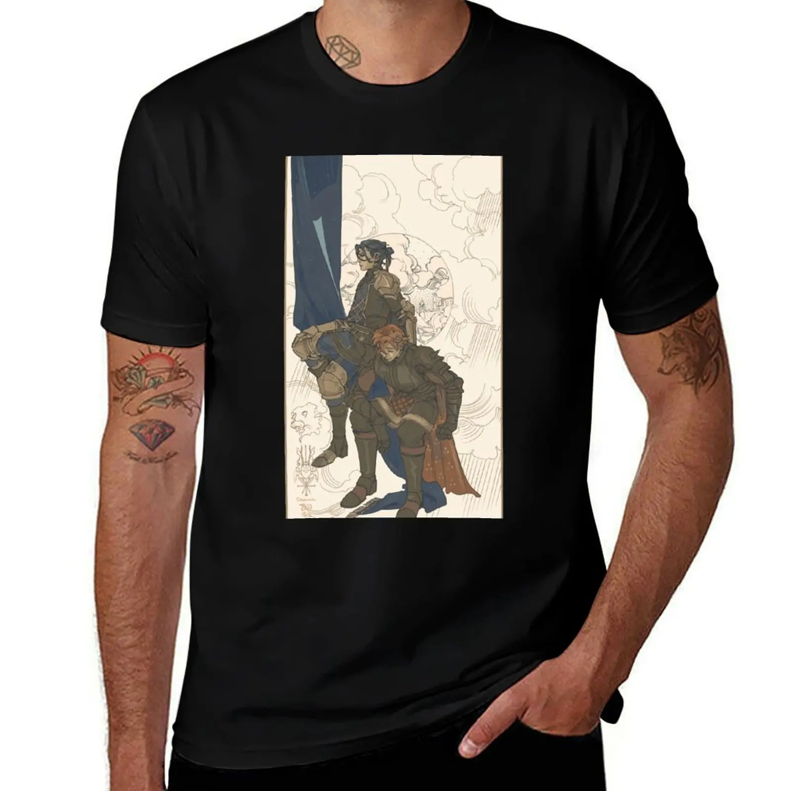Felix and Sylvain T-Shirt Basic Solid Color Casual Tee Shirt T-Shirt