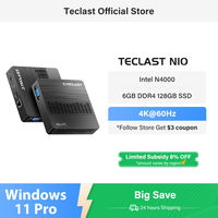 Teclast N10 Mini PC Intel N4000 Windows 11 Pro DDR4 6GB 128GB Dual Output 4K HD Desktop WiFi 5 Pocket  MinI PC Office Computer