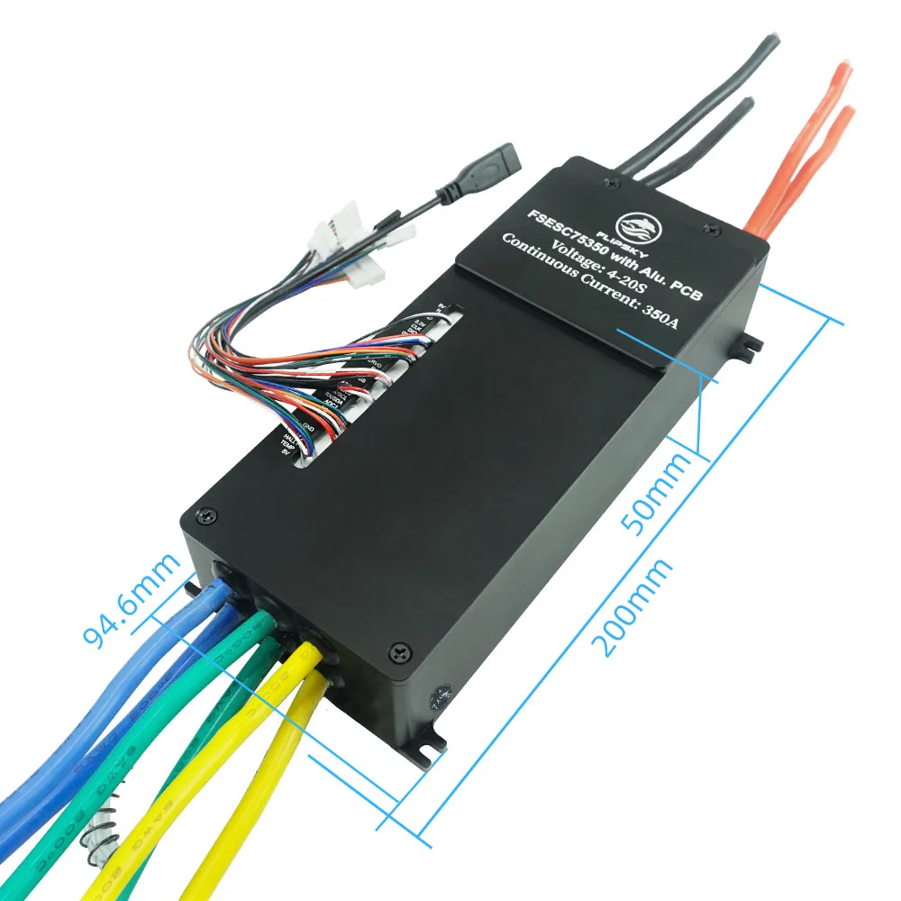 Flipsky FSESC 75350 84V wysoki prąd 350A ESC baza na Vesc z aluminiowa obudowa wodą chłodzącą do walczący Robot E-folia