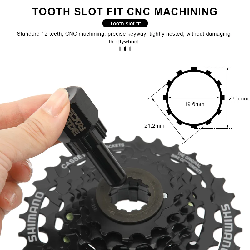 RIDERACE Bicycle Cassette Flywheel Remover Freewheel Sprocket Extractor MTB Bike Socket Wrench Road Cycling Install Repair Tool view 3