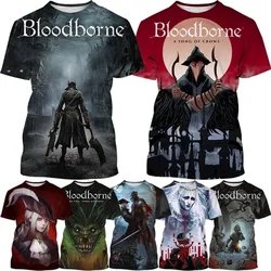 3D Printing Horror Game Bloodborne Tshirt For Men Women Casual Short-sleeved Personality Hip-hop Tee Tops Kids Harajuku T-shirt