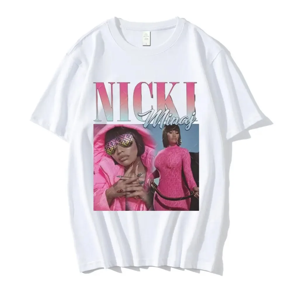 Koszulka w stylu Vintage męska moda 90s oversize hiphopowy sweter raperzy Nicki Minaj nadruk graficzny koszulka zwykła męska koszulka damska