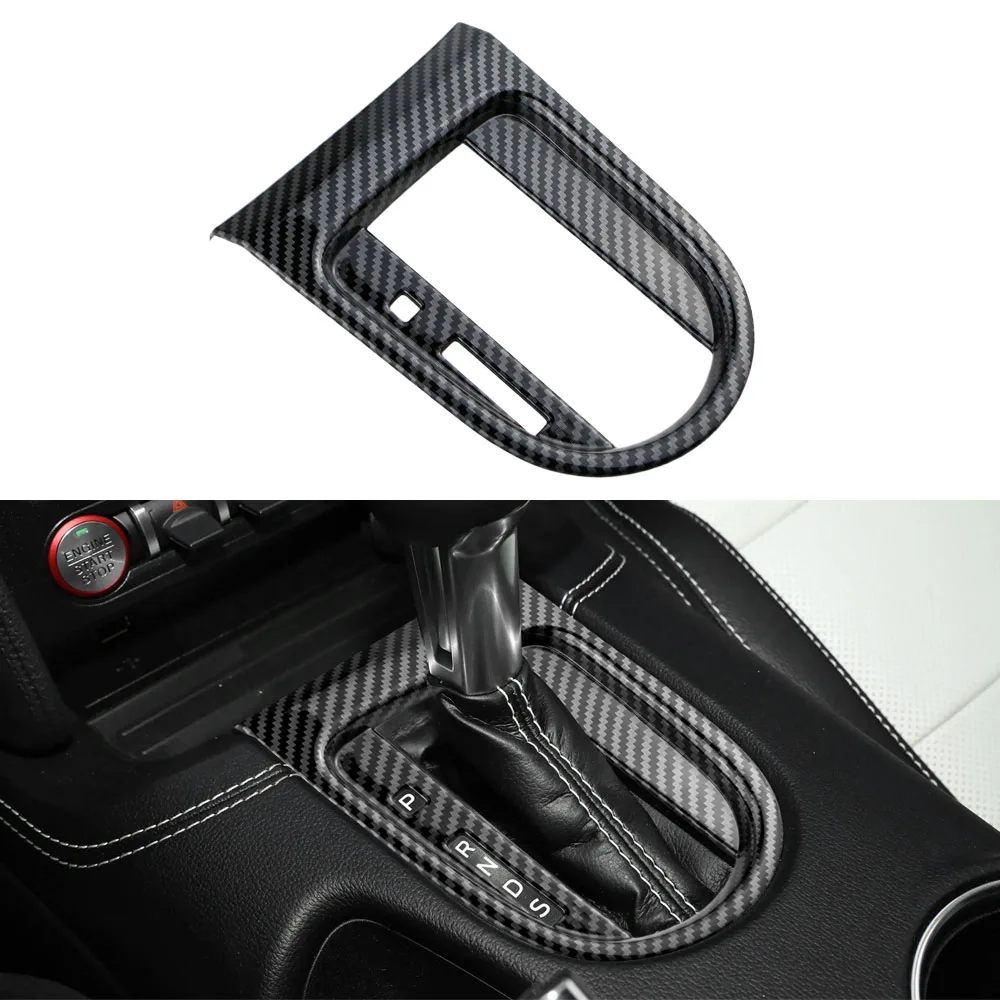Car Gear Shift Panel Cover Trim for Ford Mustang 2015 - 2023 LHD Gear Shift Knob Panel Decorative Sticker Interior Accessories