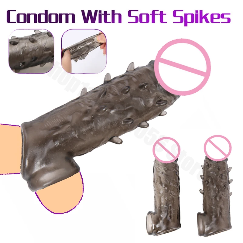 Penis Sleeve for Adult Sex Toy G Point Stimulate Reusable Condom for Men Penis Enlargement Dick Sleeve With Spike Intimate Goods