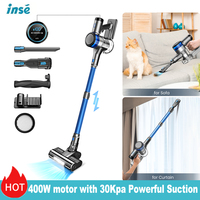 INSE S9X Cordless Vacuum Cleaner 400W 45Kpa Powerful Suction Stick Vacuum 55min Runtime Clean for Pet Hair Hardwood Floor Carpet