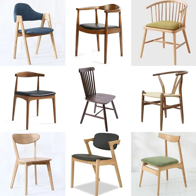 Wholesale Solid Wood Dining Chair Customized Armless Dining Room Chairs With Pu Leather Cushion for Hotel restaurant