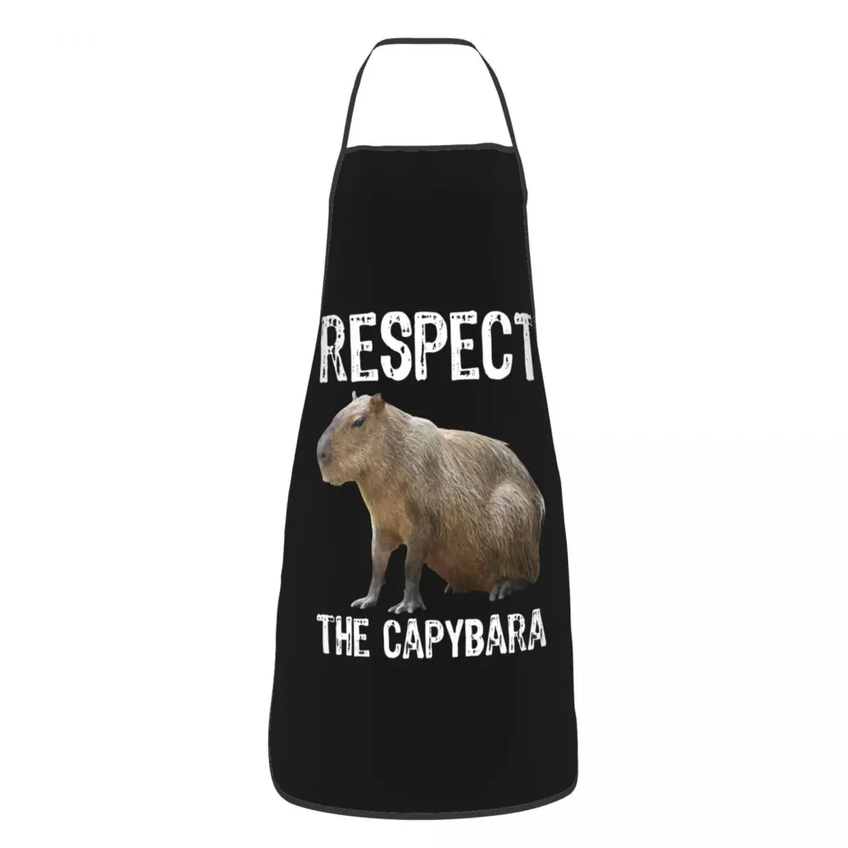 Unisex Respect The Capybara Bib Apron Adult Women Men Chef Tablier Cuisine for Kitchen Cooking Funny Rodent Gardening