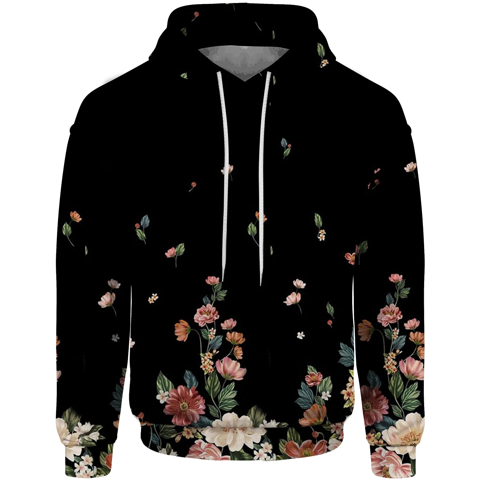 

2024 New Style Zipped Hooded Sweatshirts Men Colorful Flowers Y2k Sweatshirt Leaves Trendy Fashion Hoodies and Sweatshirts Hoody