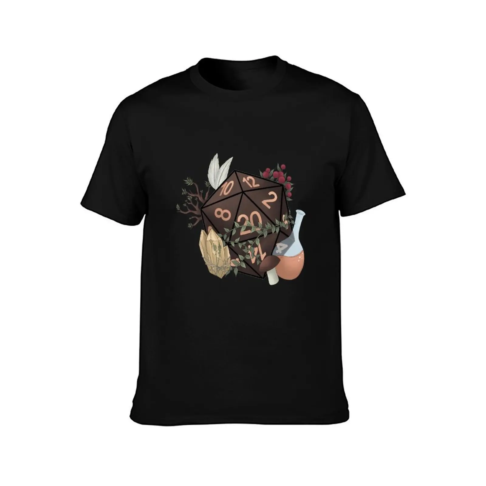 Druid class D20 - tabletop gaming dice T-Shirt Trendy Print Short Sleeve T-Shirt