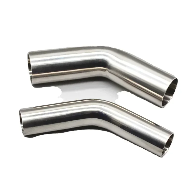 304 Stainless Sanitary OD Elbow 45 Degree Elbow Lengthen Welding Pipe Connection Fitting