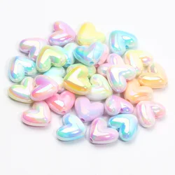 10pcs 15x17mm Colorful Love Heart Beads Acrylic Loose Spacer Beads For Jewelry Making Diy Bracelet Necklace Earrings Accessories