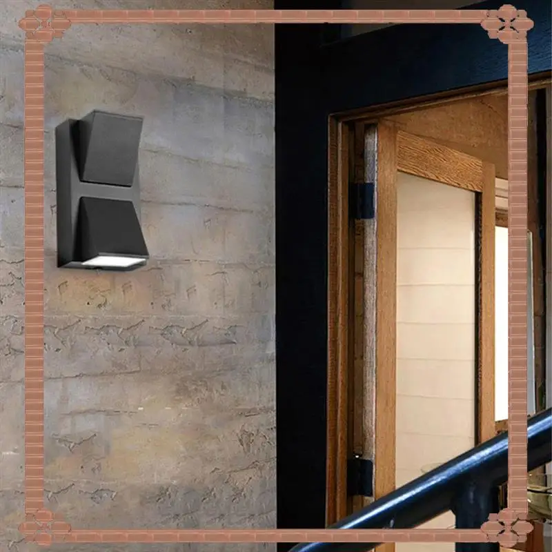 Entrega em 24 horas, moderna, à prova d'água, cabeça dupla, luz de parede externa, preto fosco, lâmpadas led para pátio, porta frontal e entrada
