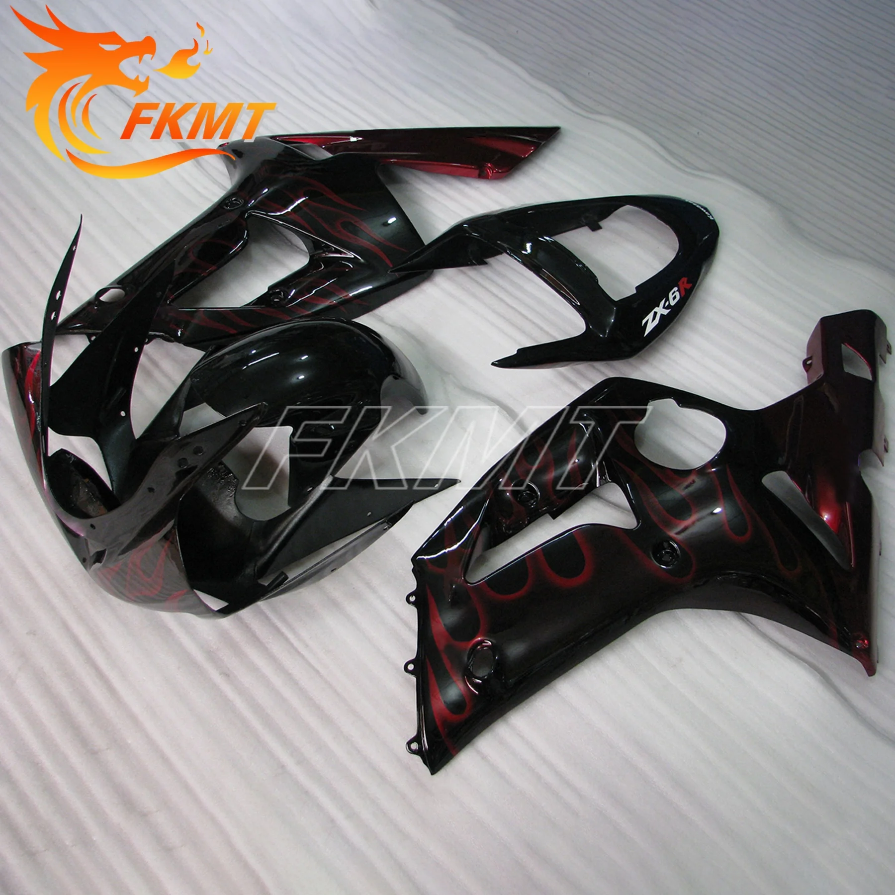 لكاواساكي ZX6R 636 2003 2004 رئيس الهدايا المجمعة ZX 6R 03 04 كامل دراجة نارية البلاستيك مكون Fairings