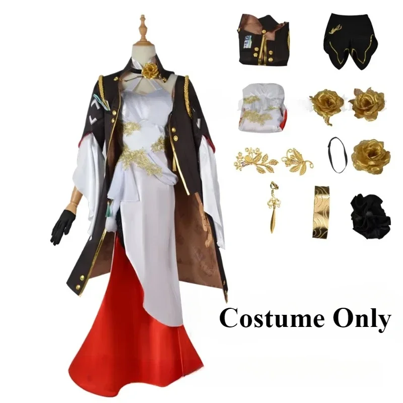 Juego Honkai Star Rail Himeko disfraz de Cosplay conjunto completo traje con accesorios Himeko peluca disfraz de Cosplay