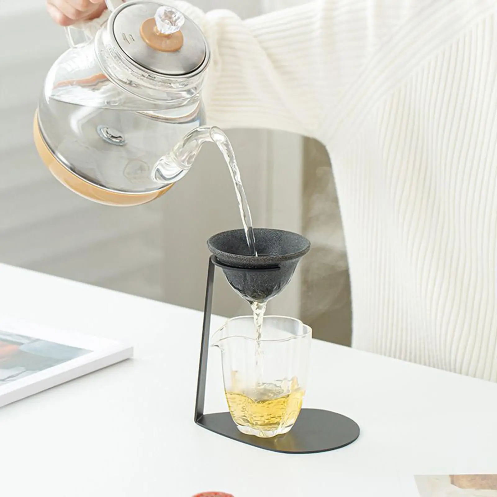 Heat Resistant Ceramic Microporous Tea Strainer Set Suitable For Brewing Tea Coffee Reusable Easy To Clean