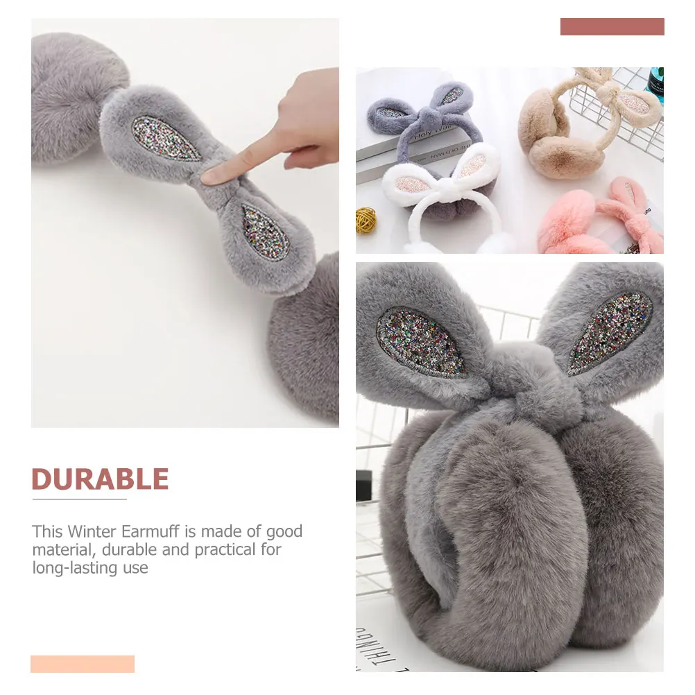 

Ear Muffs Kids Children's Portable Windproof Covers Earmuff Toddler Girl Grey for Miss