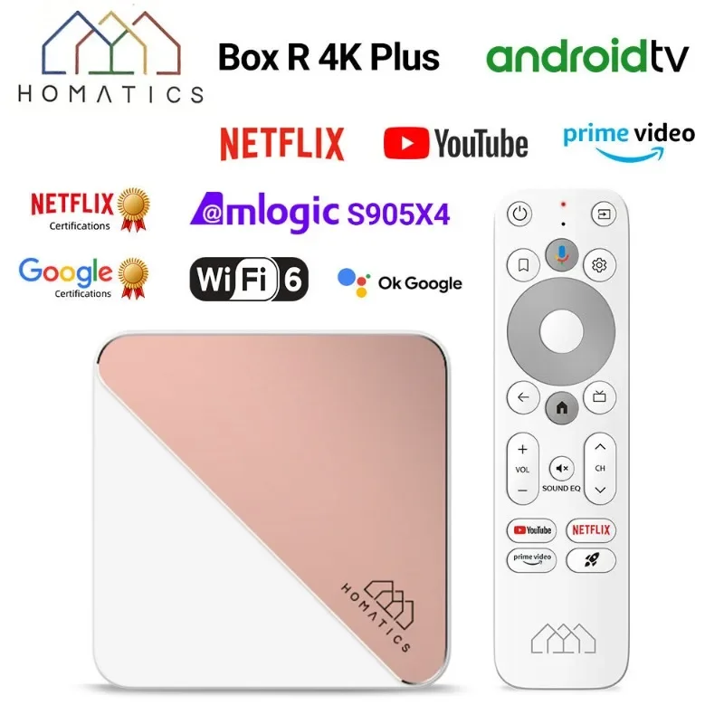 HOMATICS Box R 4K Plus TVBox AndroidTV 11 Netflix Google