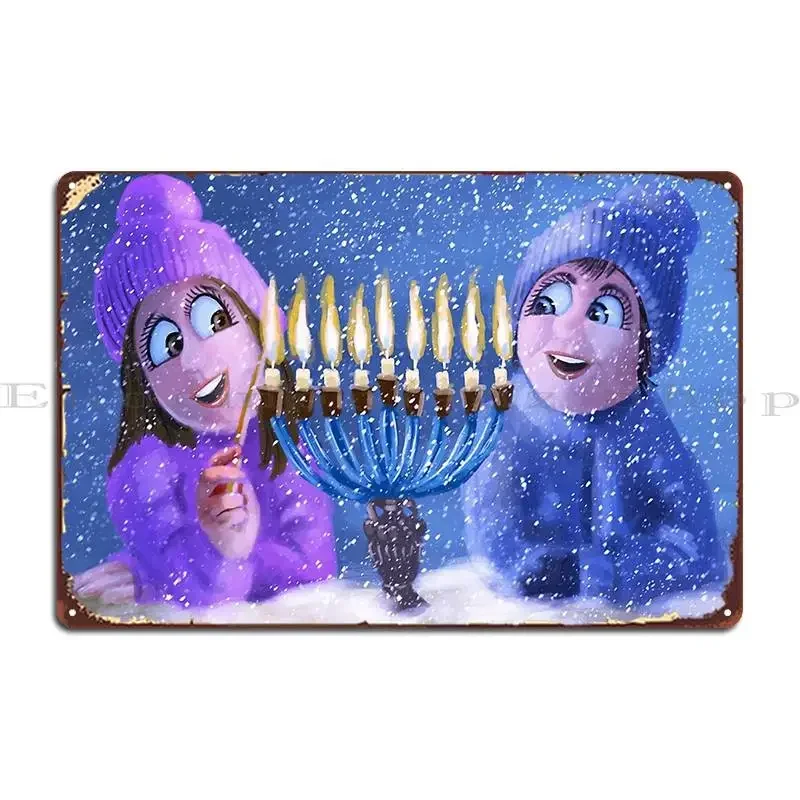 Hannukah Menorah Metal Sign Poster Pub Custom Design Cinema Tin Sign Poster