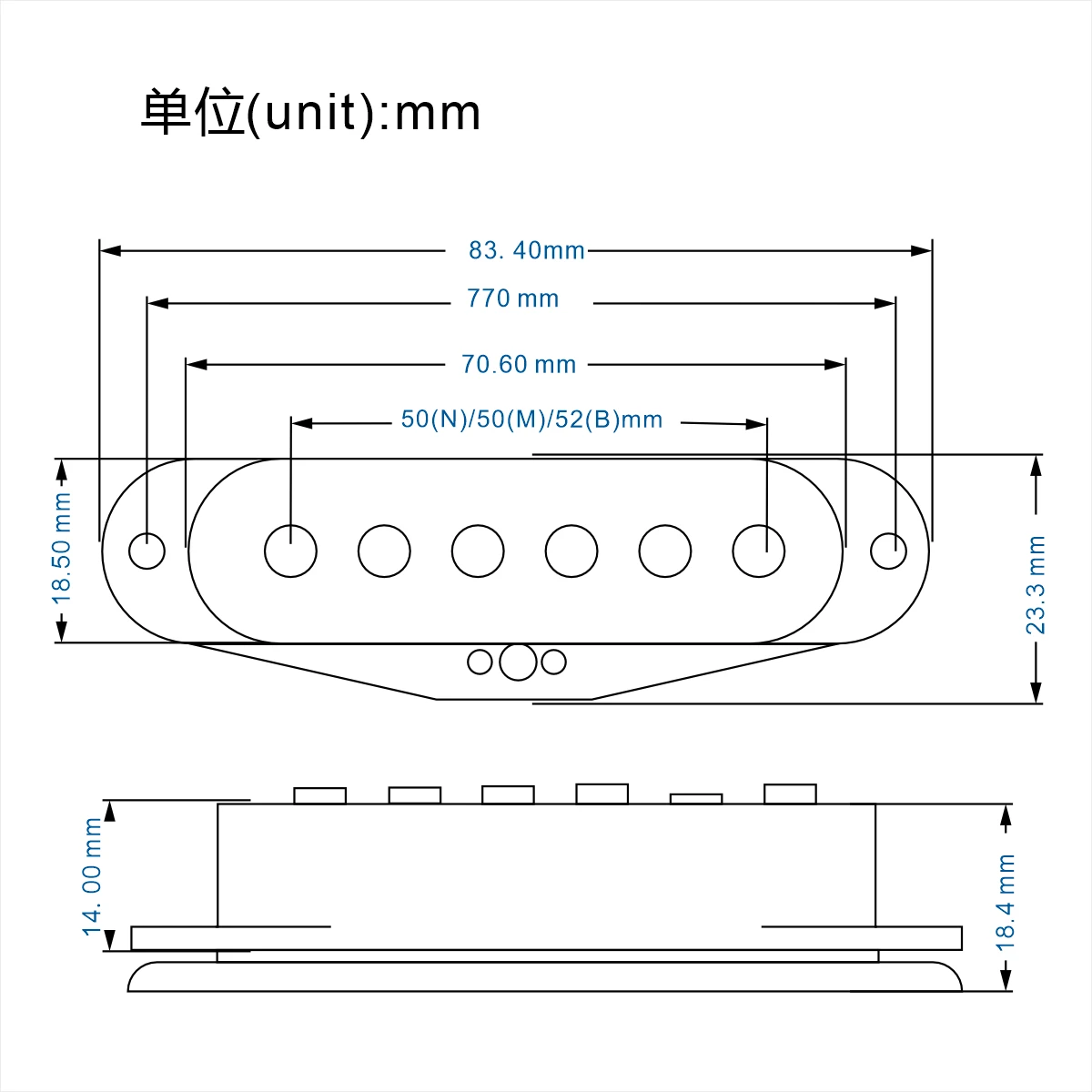 FLEOR 3PCS Vintage Alnico 5 Single Coil Pickup Electric Guitar Pickups White 50/50/52mm for SSS Guitar Parts