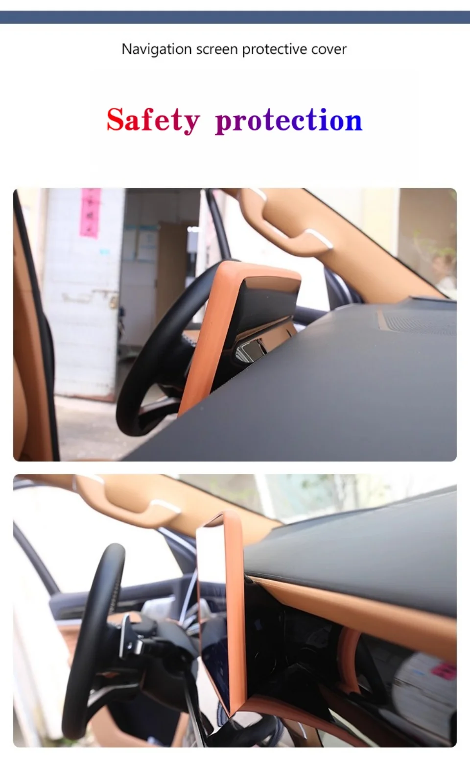 Für XPENG G6 2025 15,6 Zoll Silikon Schutzrahmen Rand Zentrale Steuerung Display Navigation GPS Screen Protector Zubehör – Detail 2