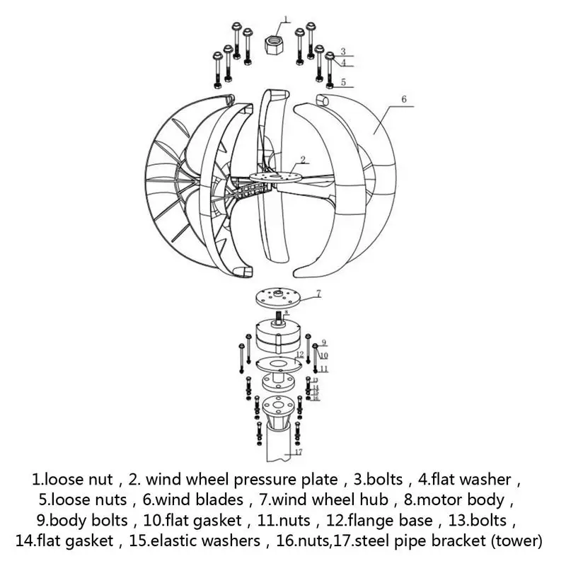 High Efficiency 10Years Warranty 1KW 5KW Vertical Axial Wind Turbine Off On Grid Hybrid Generator Solar System With Power Bank