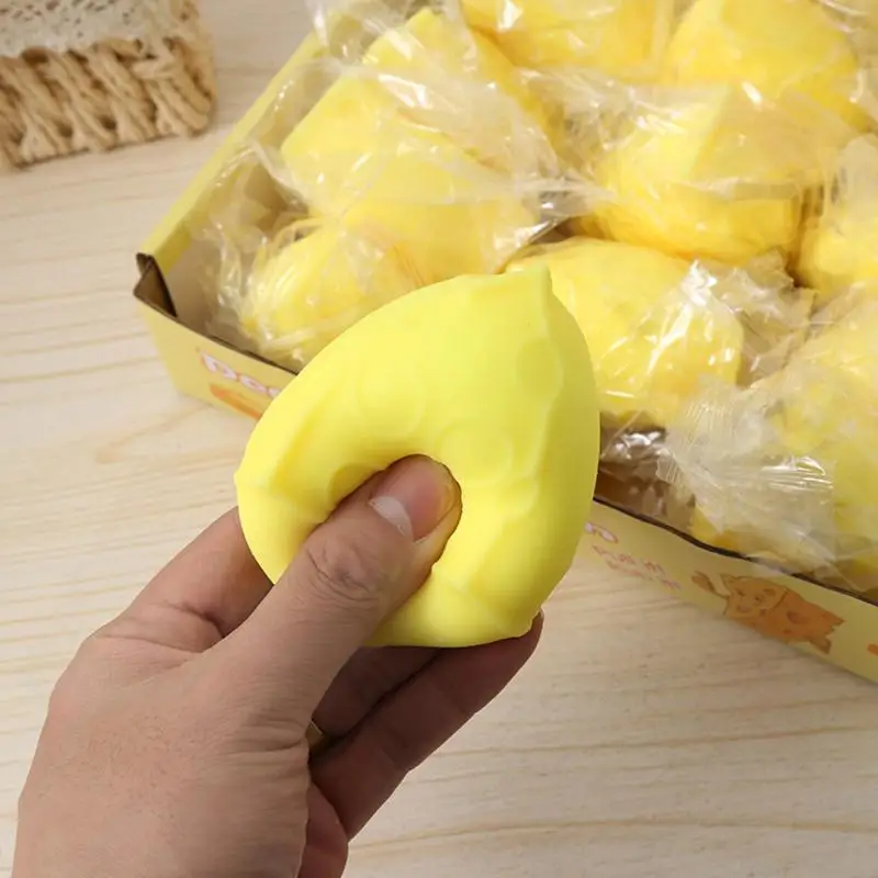 New Cheese Squishy Toy Slow Rising Soft Squeeze Toy Stress Relief Anti-Anxiety Fidget Gift for Adults
