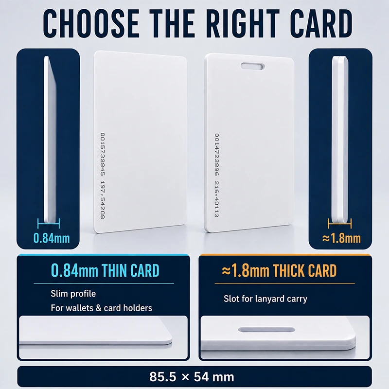 125kHz RFID Proximity ID Cards, TK4100 Compatible with EM4100 EM4102 EM4200, Read Only PVC, Thin or Thick for Access Control
