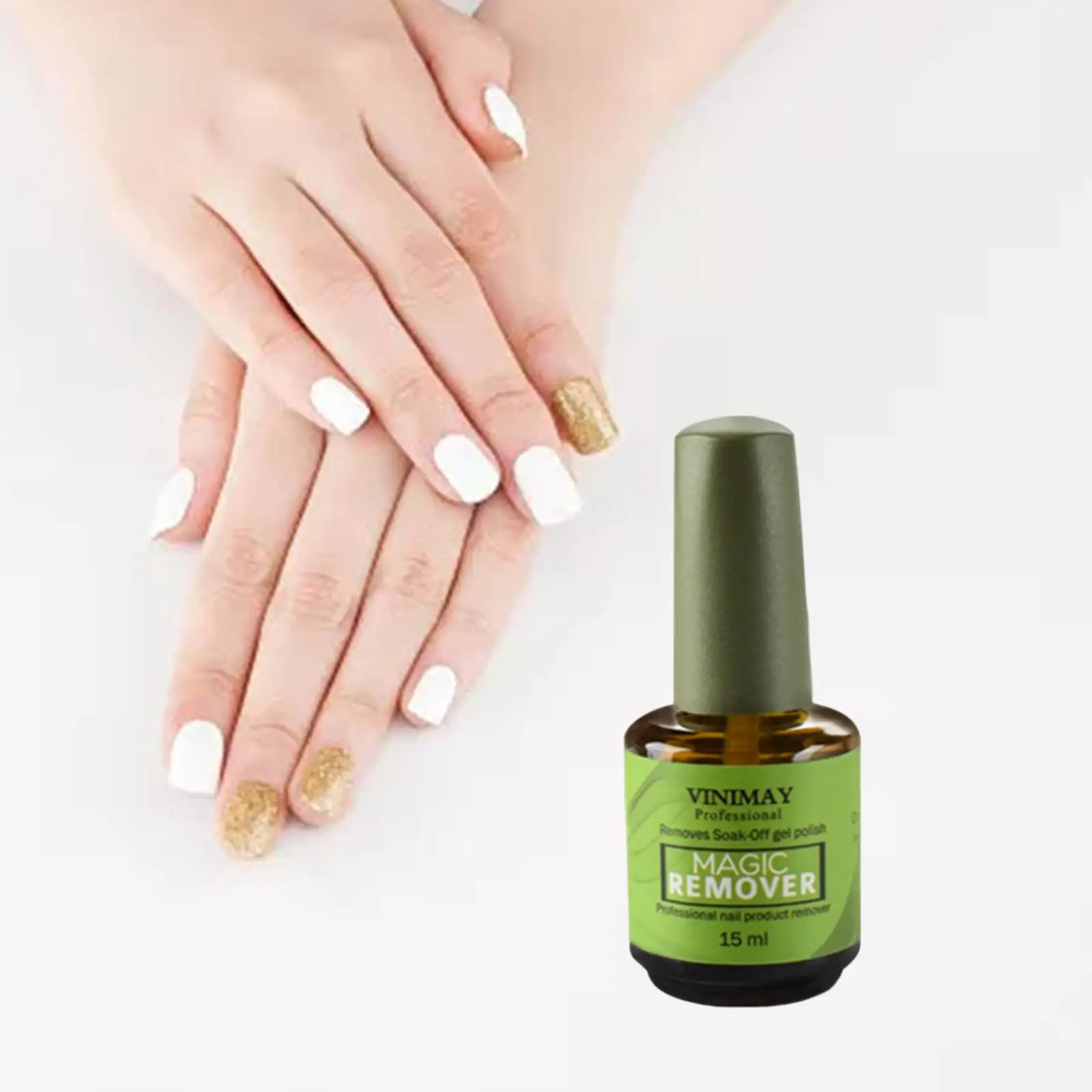 Dissolvant de vernis à ongles en gel, dissolvant de vernis à ongles professionnel élimine le vernis à ongles en gel à tremper en 3 à 5 minutes, facile à appliquer