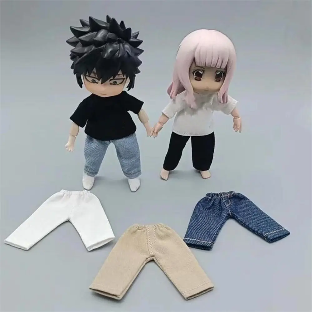 Jeans Clothes Trousers T-shirt For 1/11 OB11 Dolls For 1/12 Bjd/GSC Doll Clothes Denim Pants Obitsu 11 Doll Clothes Accessories