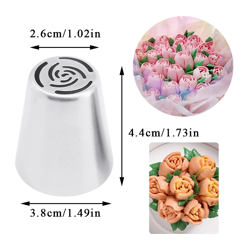 Russian Piping Tips Stainless Steel Cupcake Flower Shaped Frosting Nozzle Kitchen Gadgets Pastry Cupcakes Cakes Decorating